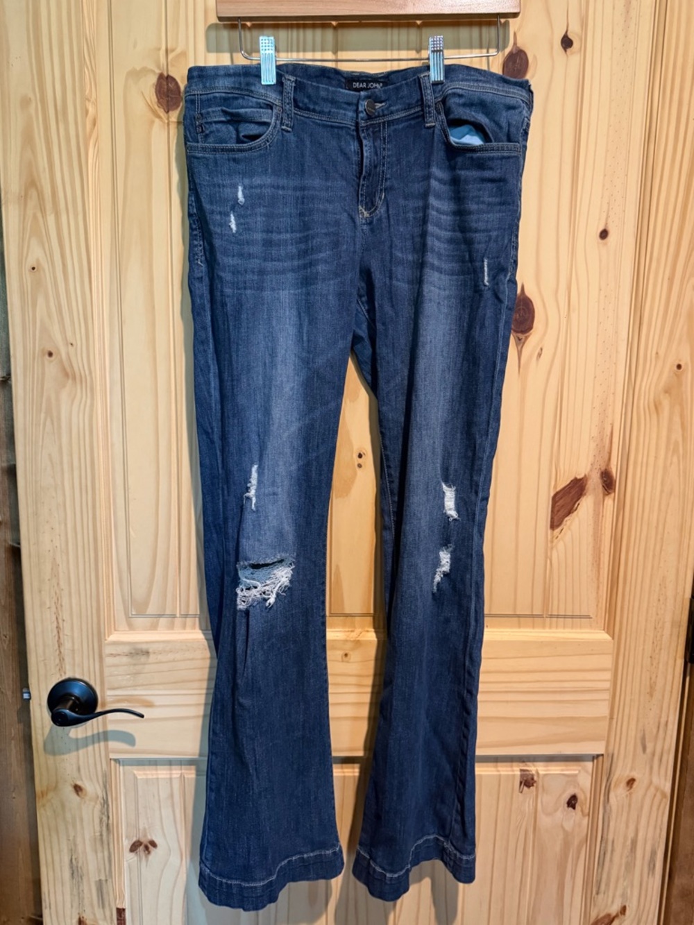 Dear John Dark Backstage Flare Jeans Distressed Women’s‎ Size 30 Trouser